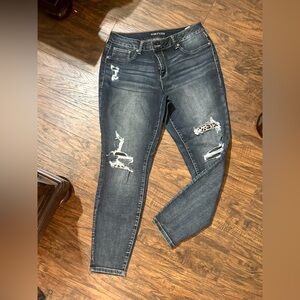 Maurice’s size L women’s Jeggings (size 12/14) Jeans (leopard patches)